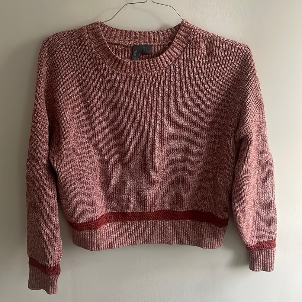 Sweaty Betty knit sweater in Red with Dark red detailing